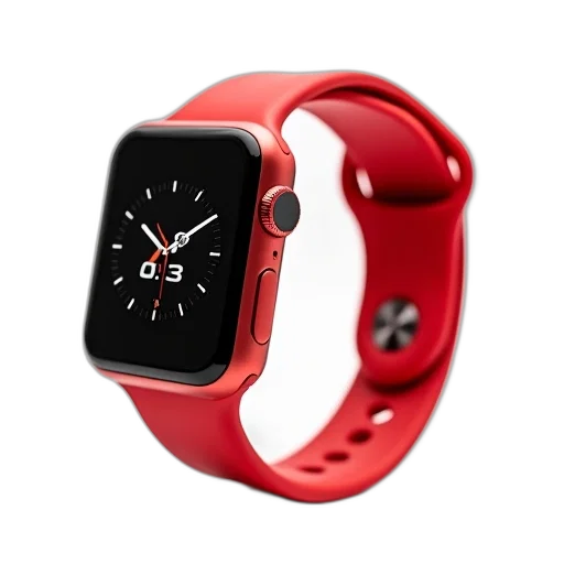 jewelry, 3d render, red, smartwatch transparent PNG cut-out