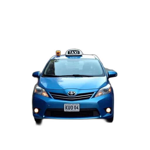 car, blue, taxi, parked transparent PNG cut-out