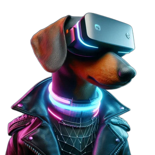 robot, jacket, animal, cyberpunk transparent PNG cut-out