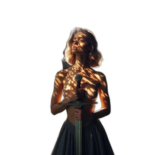 dress, staff, jewelry, sword transparent PNG cut-out