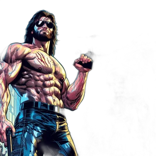 comic book art, concept art, cyberpunk, fantasy art transparent PNG cut-out