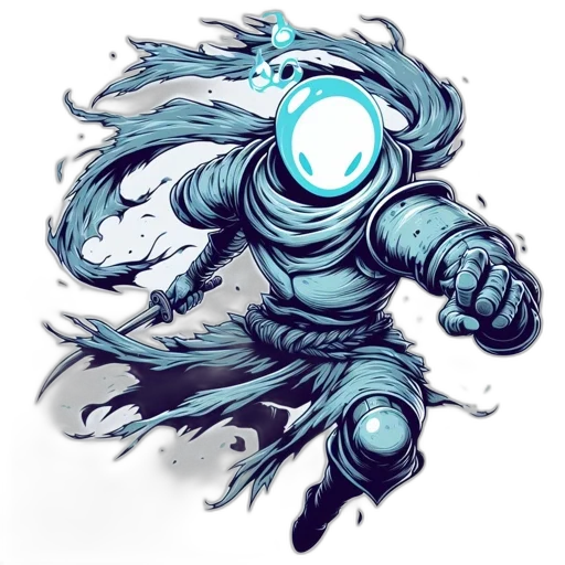 robot, mask, staff, creature transparent PNG cut-out