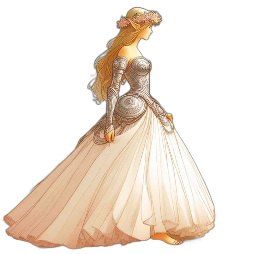 dress, crown, staff, concept art transparent PNG cut-out