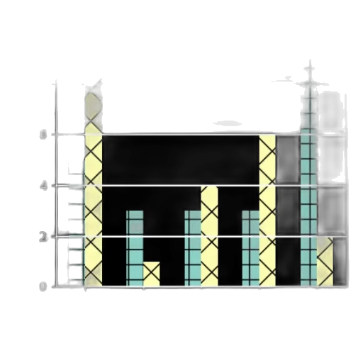 building, concept art, 3d render, pixel art transparent PNG cut-out