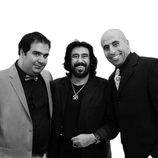 staff, hair, three, men transparent PNG cut-out