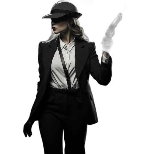 staff, jacket, hat, umbrella transparent PNG cut-out