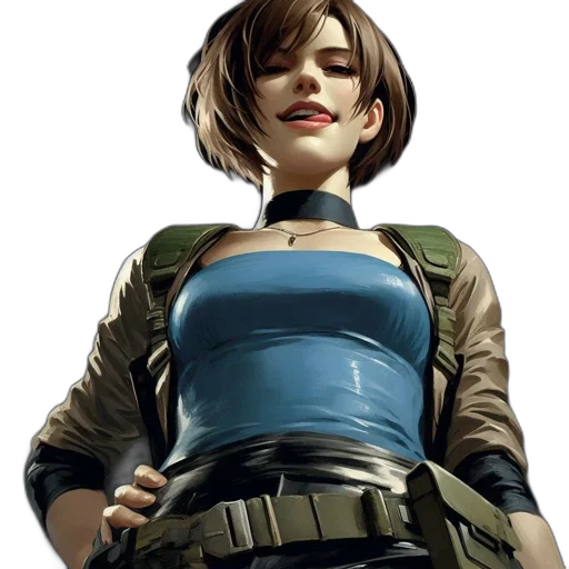 jacket, face, weapon, staff transparent PNG cut-out