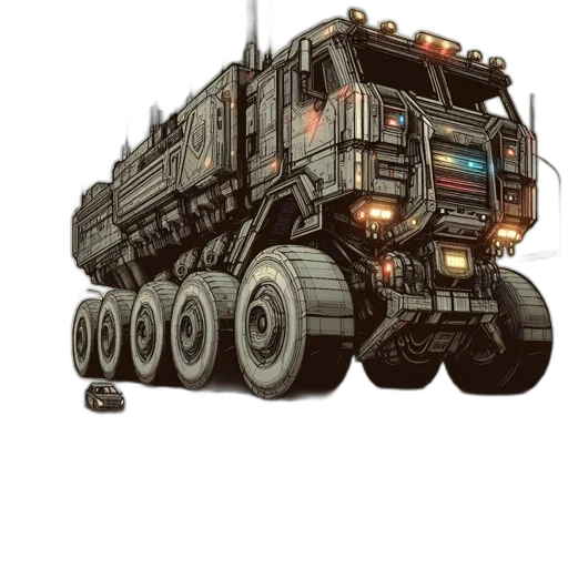 weapon, robot, car, concept art transparent PNG cut-out