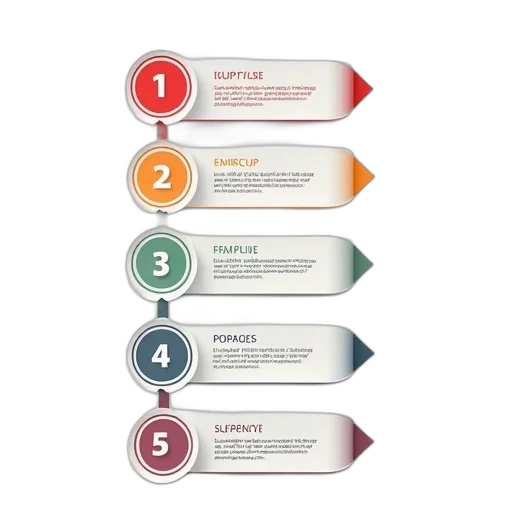 five, steps, infographics, arrows transparent PNG cut-out
