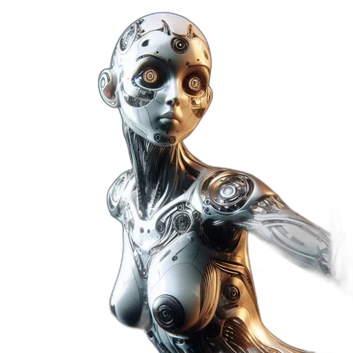 robot, jewelry, concept art, 3d render transparent PNG cut-out