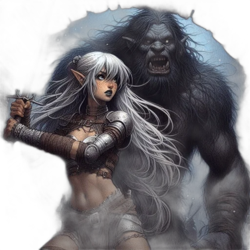 fantasy art, concept art, comic book art, photorealistic transparent PNG cut-out