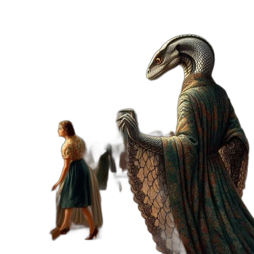 dragon, creature, animal, dress transparent PNG cut-out