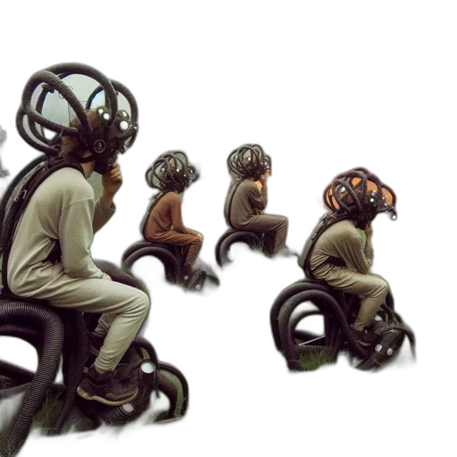 robot, creature, concept art, cyberpunk transparent PNG cut-out