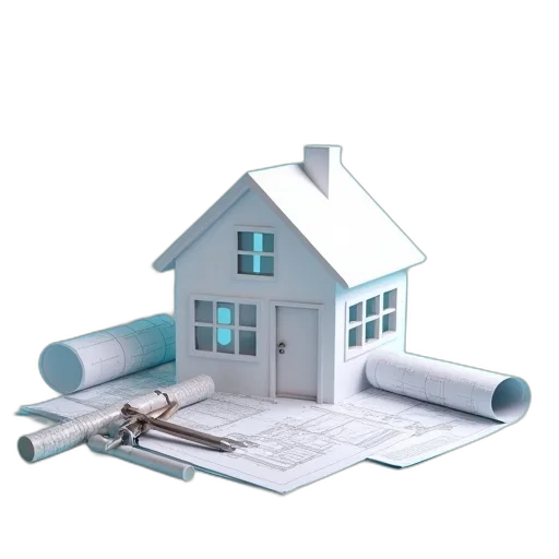 building, furniture, 3d render, house transparent PNG cut-out
