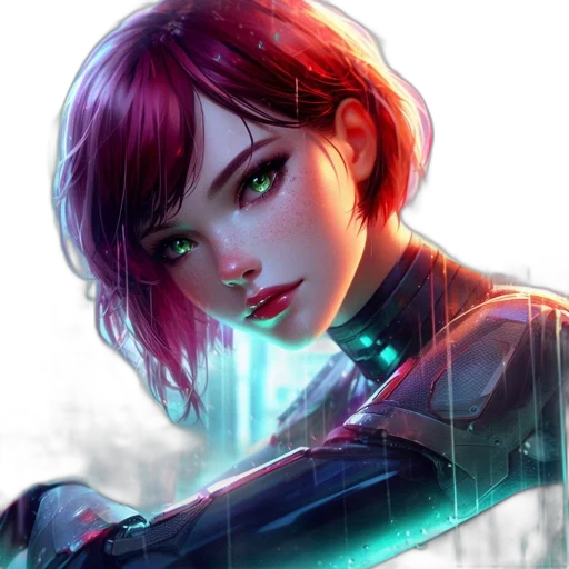 robot, face, weapon, jacket transparent PNG cut-out