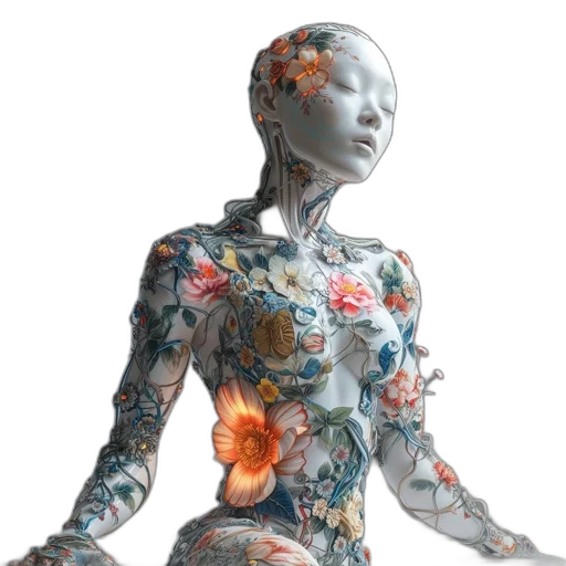 robot, dress, jewelry, 3d render transparent PNG cut-out