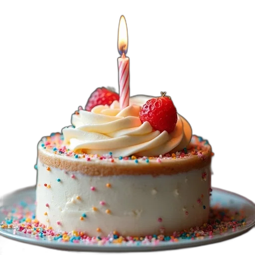 food, 3d render, birthday, cake transparent PNG cut-out