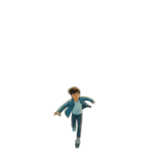 jacket, robot, creature, staff transparent PNG cut-out