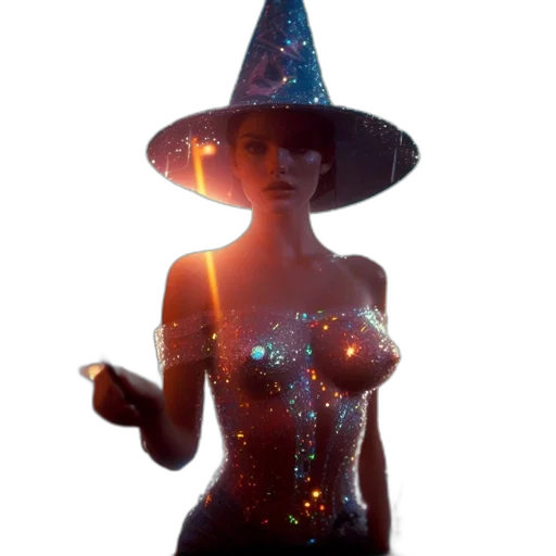 dress, hat, staff, jewelry transparent PNG cut-out