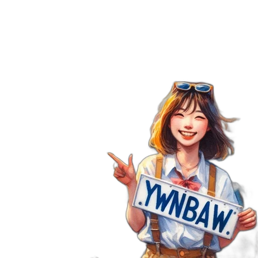 staff, anime, cartoon, photorealistic transparent PNG cut-out