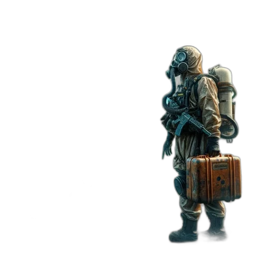 robot, jacket, weapon, creature transparent PNG cut-out