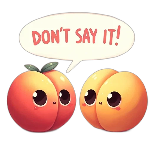 3d render, two, anthropomorphized, fruits transparent PNG cut-out
