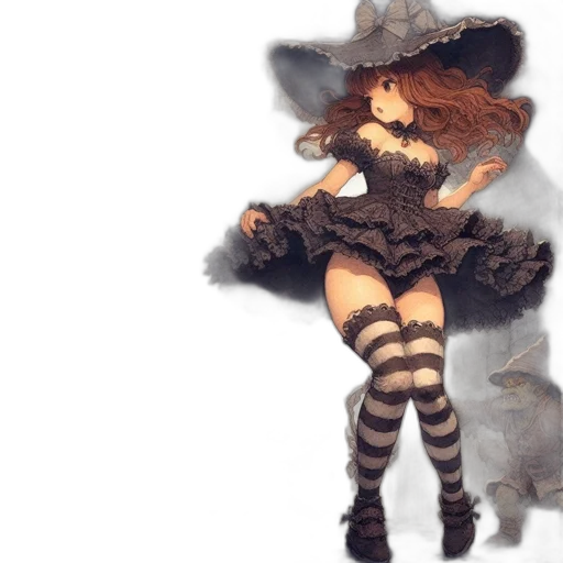 dress, hat, staff, mask transparent PNG cut-out