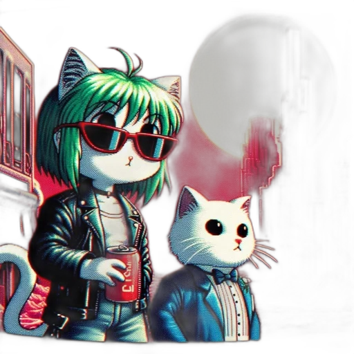 jacket, robot, animal, staff transparent PNG cut-out