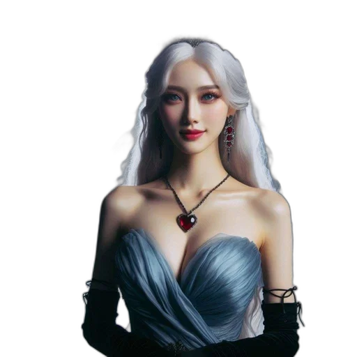dress, dragon, jewelry, hair transparent PNG cut-out