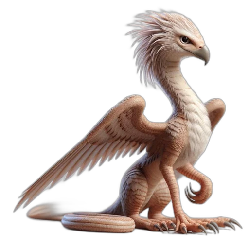 dragon, creature, animal, staff transparent PNG cut-out