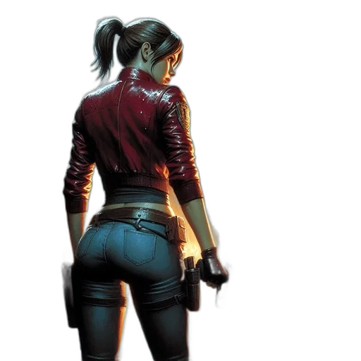 jacket, weapon, concept art, cyberpunk transparent PNG cut-out