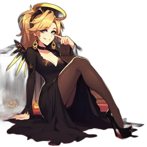 dress, staff, weapon, crown transparent PNG cut-out