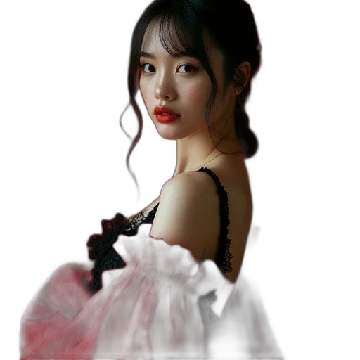 dress, umbrella, face, jewelry transparent PNG cut-out