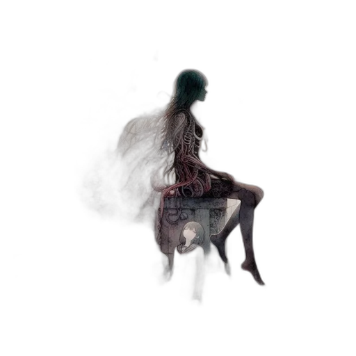 dress, creature, hair, dragon transparent PNG cut-out