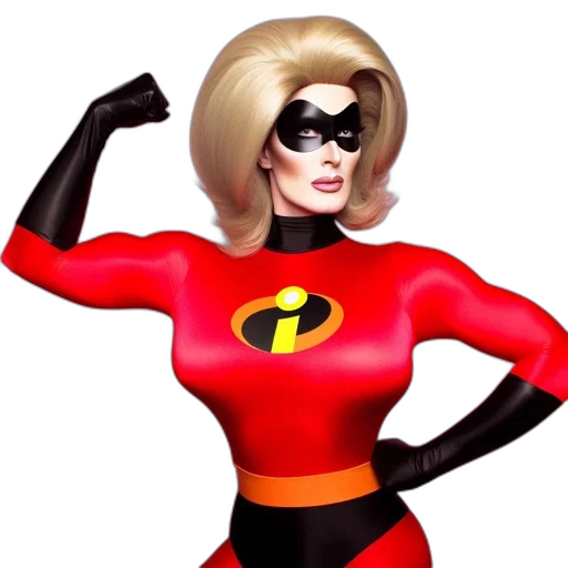 comic book art, individual, resembling, elastigirl transparent PNG cut-out