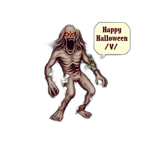creature, concept art, 3d render, halloween transparent PNG cut-out