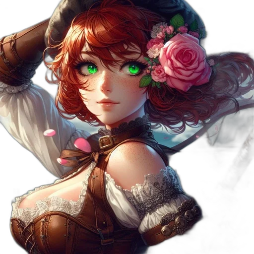 dress, crown, flower, face transparent PNG cut-out