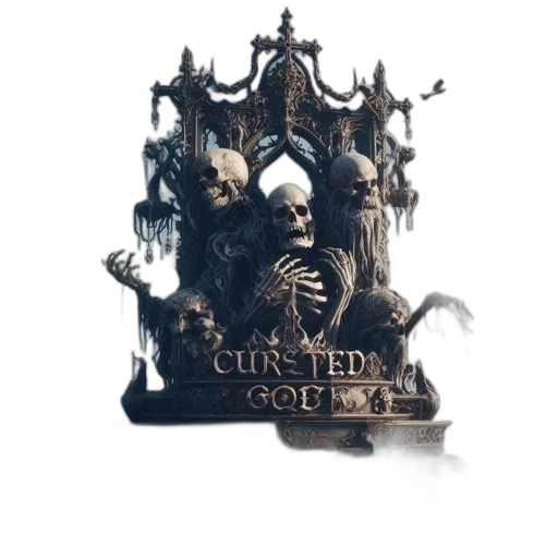 crown, concept art, 3d render, eerie transparent PNG cut-out