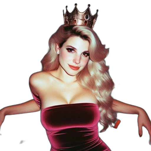 crown, dress, cartoon, photorealistic transparent PNG cut-out