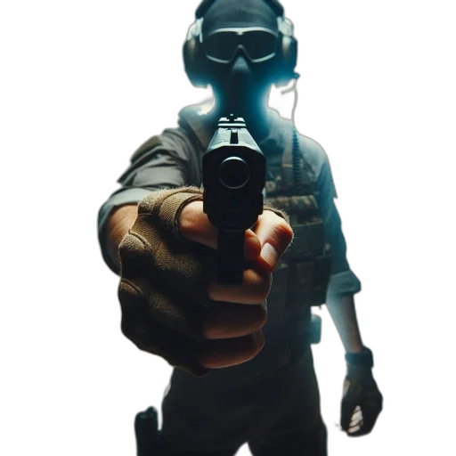 weapon, mask, staff, robot transparent PNG cut-out