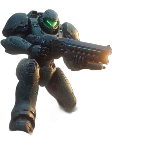 weapon, robot, concept art, 3d render transparent PNG cut-out
