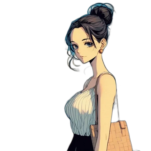 dress, staff, cartoon, anime transparent PNG cut-out