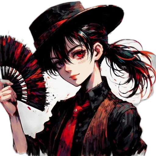 hat, staff, anime, fantasy art transparent PNG cut-out