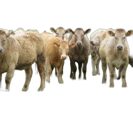 animal, group, cows, stand transparent PNG cut-out
