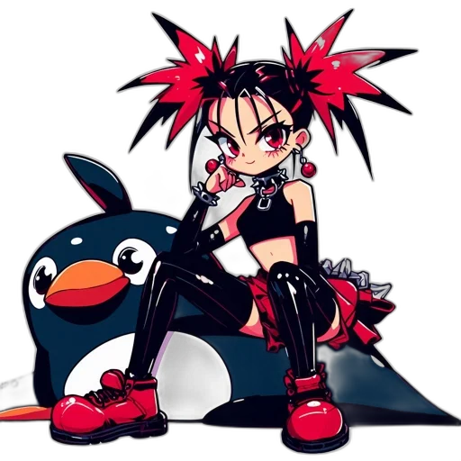 animal, pixel art, cyberpunk, cartoon transparent PNG cut-out