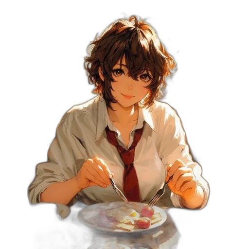 food, face, jacket, staff transparent PNG cut-out