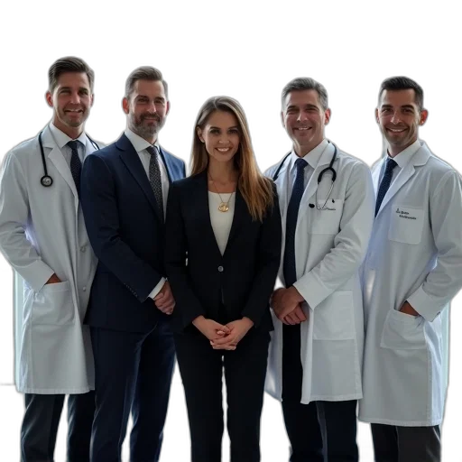 staff, group, five, people transparent PNG cut-out