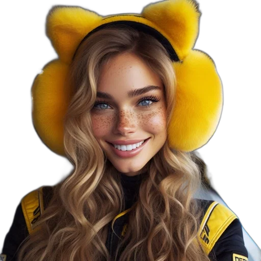 hat, face, flower, jacket transparent PNG cut-out