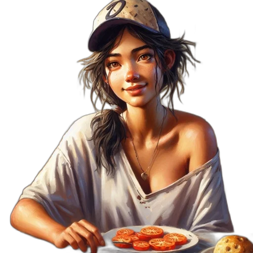 food, face, jewelry, hat transparent PNG cut-out