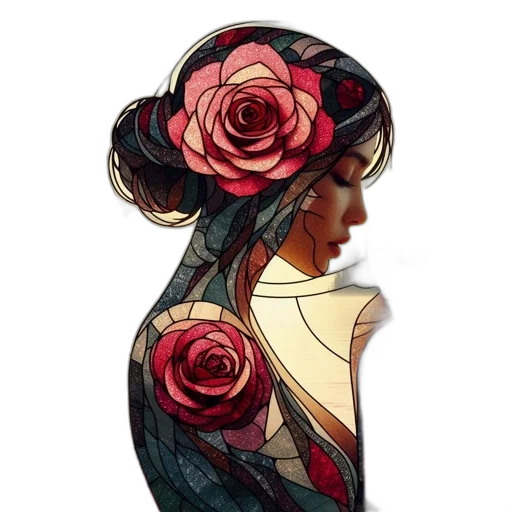 flower, crown, face, dress transparent PNG cut-out